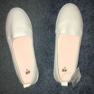 New white slip ons